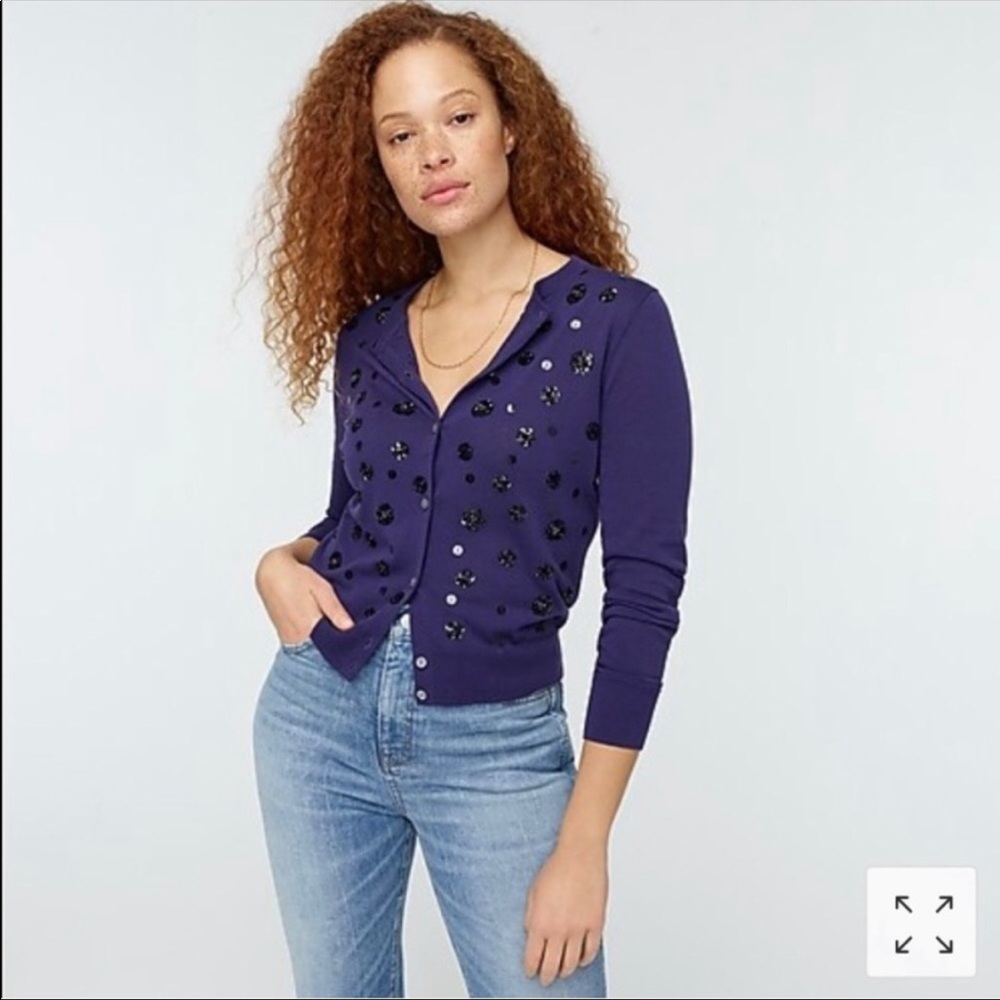 J. Crew Embellished cardigan sweater